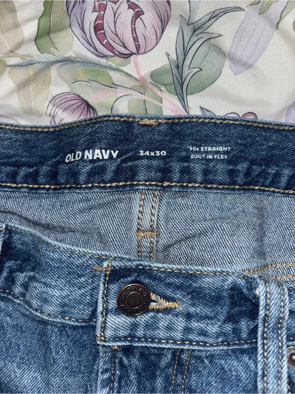 Old Navy Men’s Straight-Leg Dark Blue Jeans